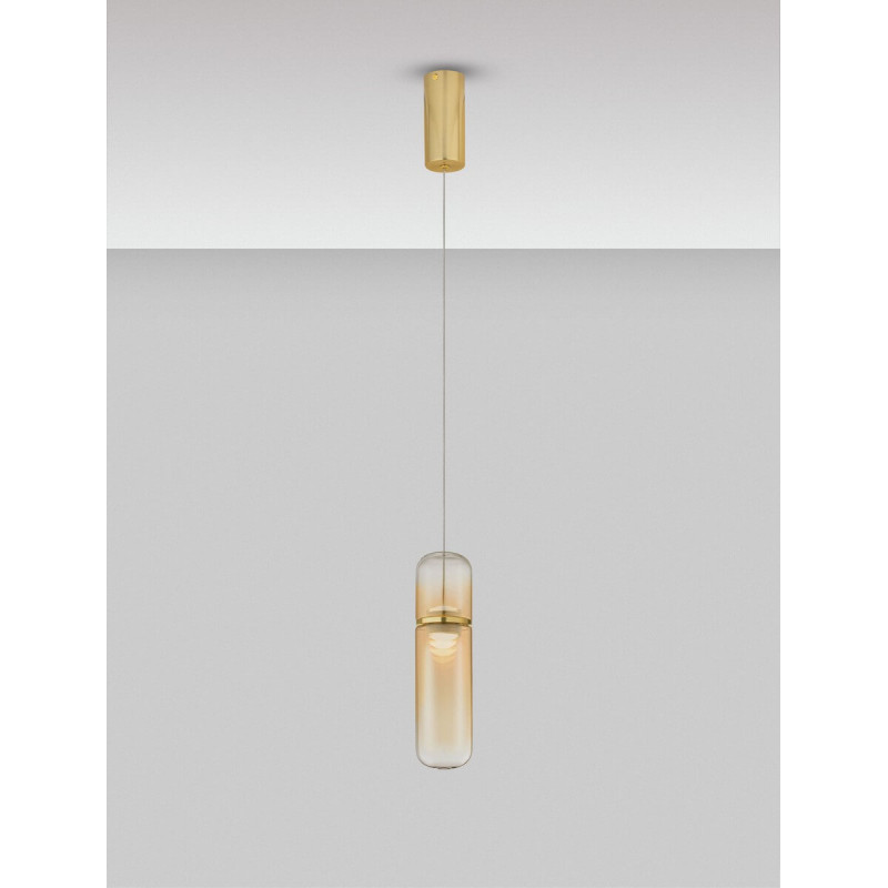 LUCES REBALVO LE45198 złota lampa wisząca LED smukły design