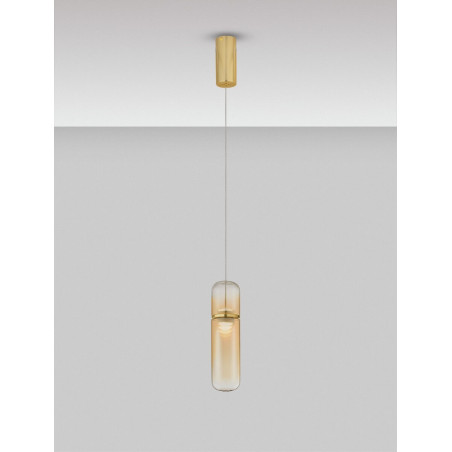 LUCES REBALVO LE45198 złota lampa wisząca LED smukły design LUCES REBALVO LE45198 złota lampa wisząca LED smukły design