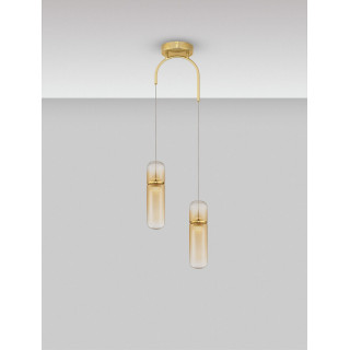 LUCES REBALVO LE45199 złota lampa wisząca LED 2-punktowa