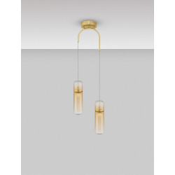 LUCES REBALVO LE45199 gold LED pendant lamp 2-bulb