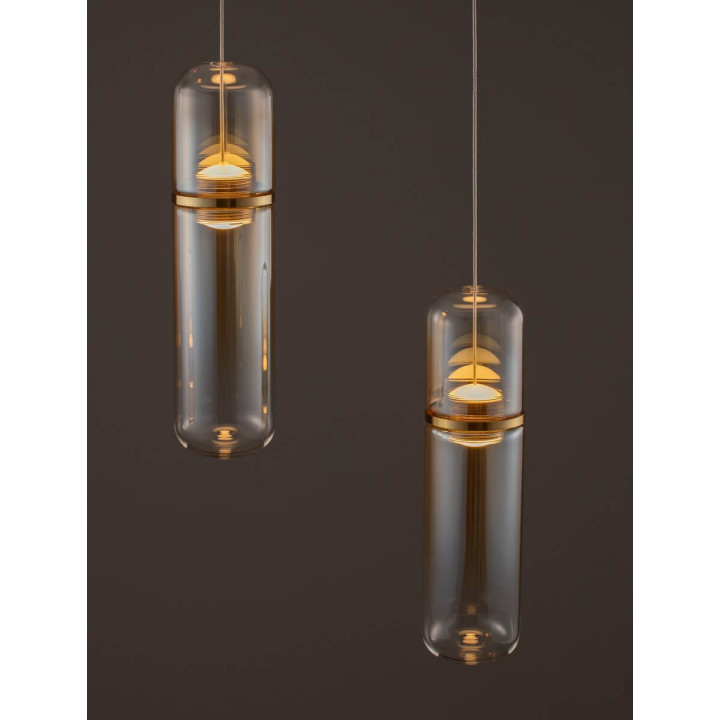 LUCES REBALVO LE45199 gold LED pendant lamp 2-bulb
