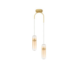 LUCES REBALVO LE45199 złota lampa wisząca LED 2-punktowa