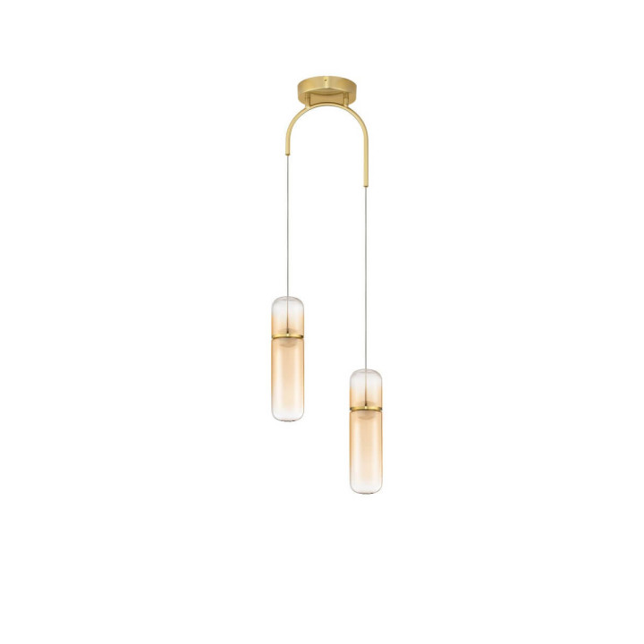 LUCES REBALVO LE45199 złota lampa wisząca LED 2-punktowa