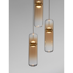 LUCES REBALVO LE45200 lampa wisząca złota 3 klosze LED 21W