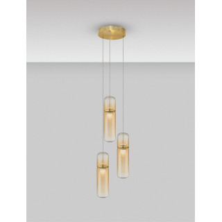 LUCES REBALVO LE45200 lampa wisząca złota 3 klosze LED 21W
