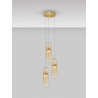 LUCES REBALVO LE45200 pendant lamp gold 3 lampshades LED 21W