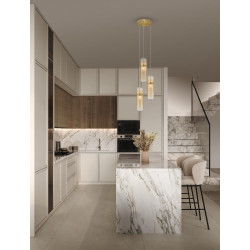 LUCES REBALVO LE45200 lampa wisząca złota 3 klosze LED 21W