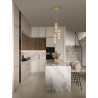 LUCES REBALVO LE45200 pendant lamp gold 3 lampshades LED 21W