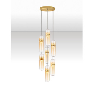 LUCES REBALVO LE45201 lampa wisząca LED 49W 7 kloszy złota