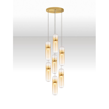 LUCES REBALVO LE45201 LED pendant lamp 49W 7 shades gold