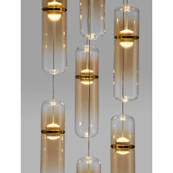 LUCES REBALVO LE45201 lampa wisząca LED 49W 7 kloszy złota