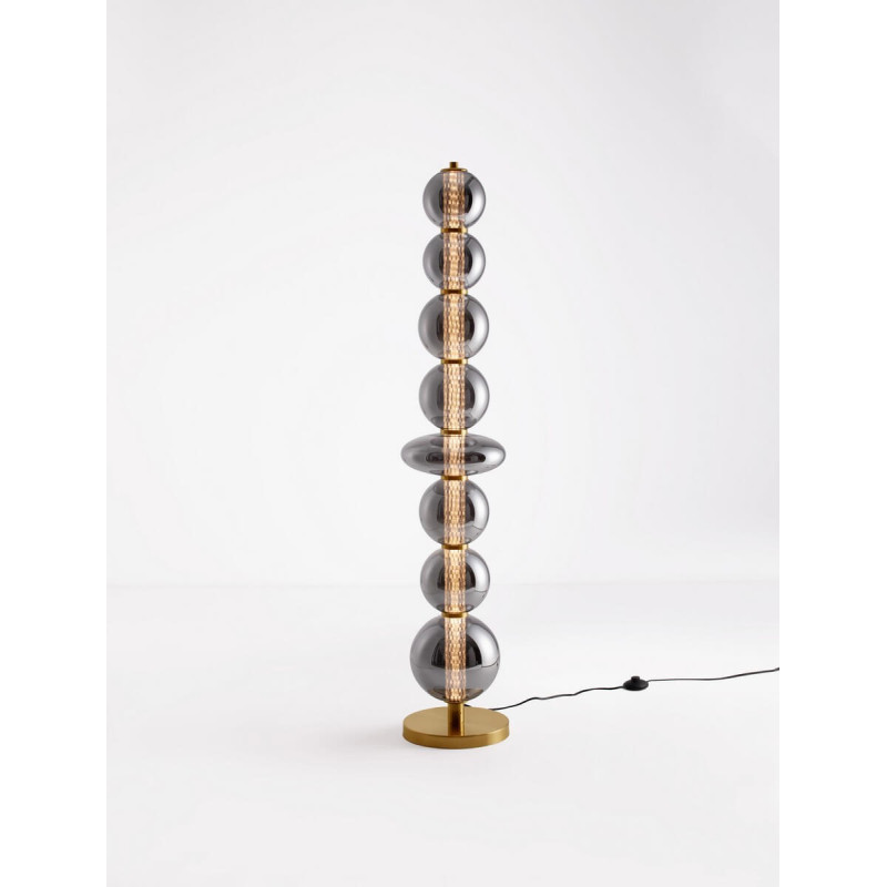 LUCES BRIVANO LE45144 lampa podłogowa LED 3000K złota/szara