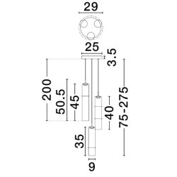 LUCES SARTANO LE45163/7 hanging lamp 3 LED tubes 3000K