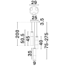 LUCES SARTANO LE45163/7 hanging lamp 3 LED tubes 3000K