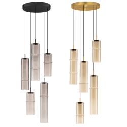 LUCES SARTANO LE45164/8 hanging lamp 5 LED tubes mocha, gold