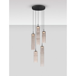 LUCES SARTANO LE45164/8 hanging lamp 5 LED tubes mocha, gold