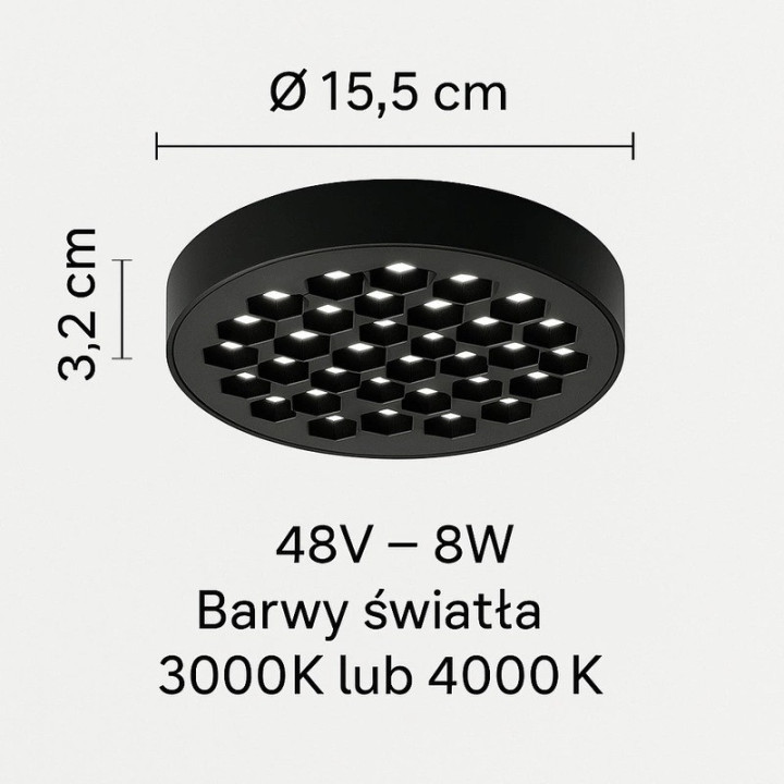 SLED MULTILINE HELGO magnetic LED lamp 8W for 48V tracks