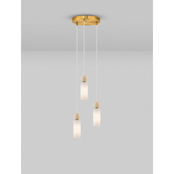 LUCES CORVIZO LE45274 hanging lamp 3xG9 gold/glass