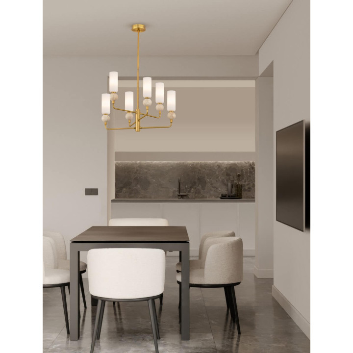 LUCES CORVIZO LE45276/7 lampa wisząca G9 6/10 kloszy złota
