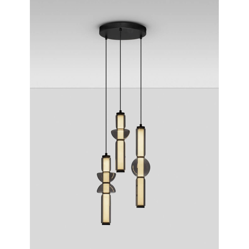 LUCES GLORICA LE45193 LED pendant lamp 37W – 3 shades grey