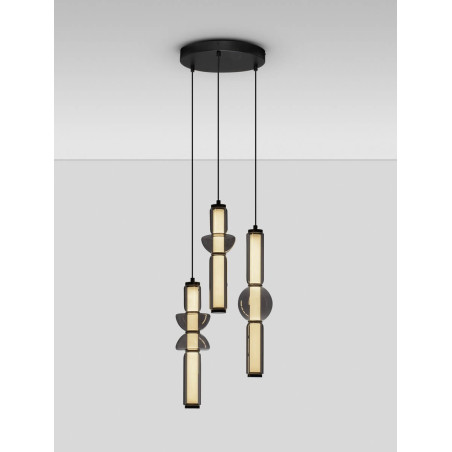 LUCES GLORICA LE45193 LED pendant lamp 37W – 3 shades grey LUCES GLORICA LE45193 LED pendant lamp 37W – 3 shades grey