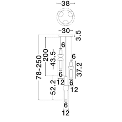 LUCES GLORICA LE45193 lampa wisząca LED 37W – 3 klosze szary