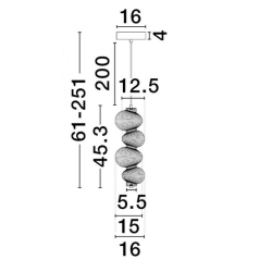 LUCES TANVERA LE45204/7 glass pendant lamp LED 15W 3000K