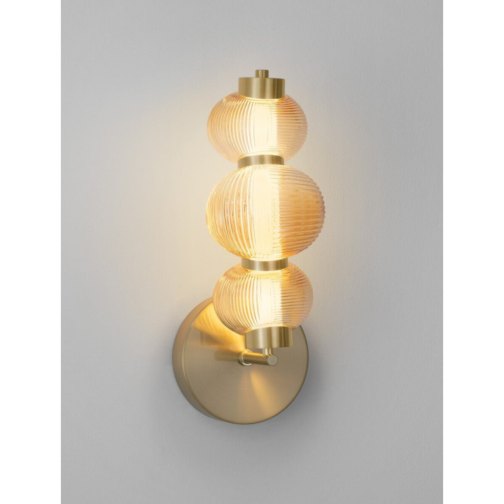 LUCES TANVERA LE45205/8 kinkiet LED złoty, szary metal/szkło