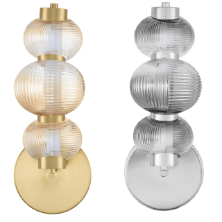LUCES TANVERA LE45205/8 kinkiet LED złoty, szary metal/szkło