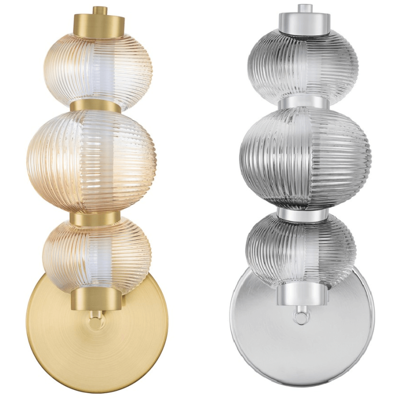 LUCES TANVERA LE45205/8 LED wall lamp gold, grey metal/glass