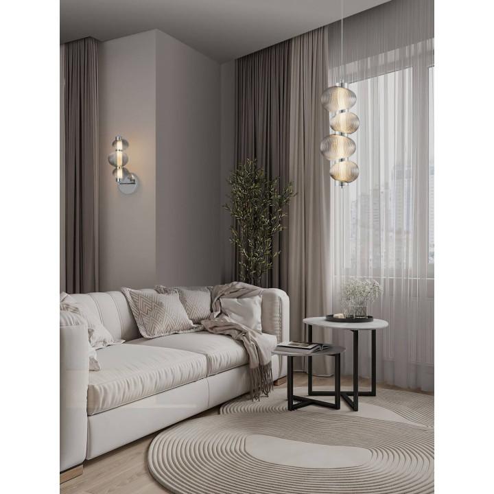 LUCES TANVERA LE45205/8 LED wall lamp gold, grey metal/glass