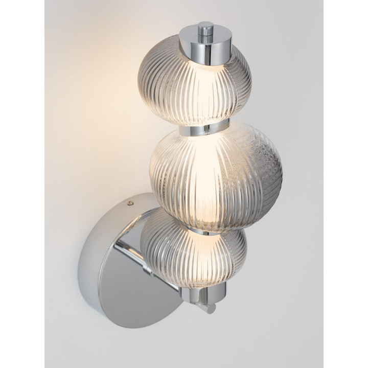 LUCES TANVERA LE45205/8 kinkiet LED złoty, szary metal/szkło