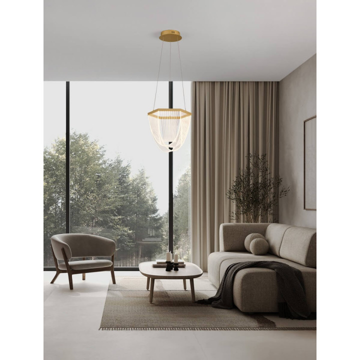 LUCES ZARLINO LE45391 lampa wisząca LED 20W złota nowoczesna