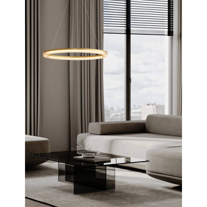 LUCES LANTELVO LE45392 lampa wisząca LED ring 80cm &ndash; złota