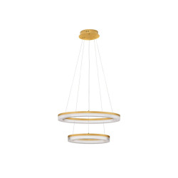 LUCES LANTELVO LE45393 lampa wisząca LED 47W 2-ring – złota