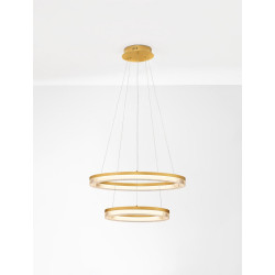LUCES LANTELVO LE45393 lampa wisząca LED 47W 2-ring – złota
