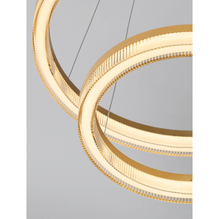 LUCES LANTELVO LE45393 LED pendant lamp 47W 2-ring &ndash; gold