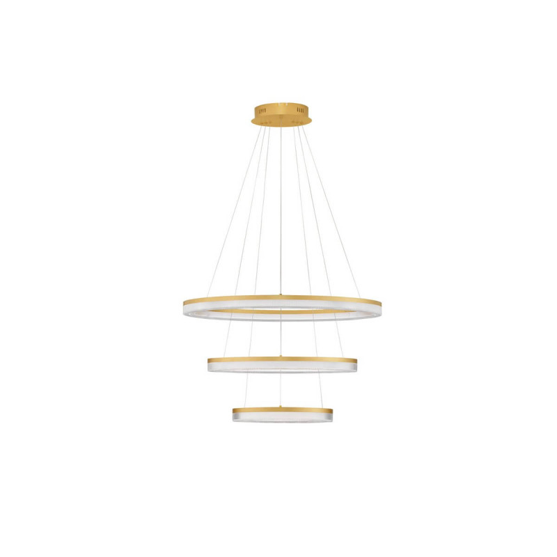 LUCES LANTELVO LE45394 LED 3-ring pendant lamp – gold, 90W