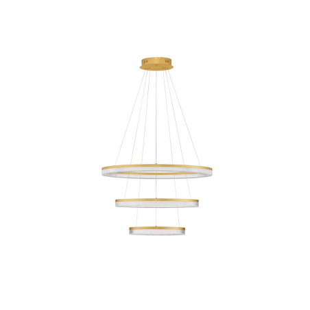 LUCES LANTELVO LE45394 lampa wisząca LED 3-ring – złota, 90W LUCES LANTELVO LE45394 lampa wisząca LED 3-ring – złota, 90W