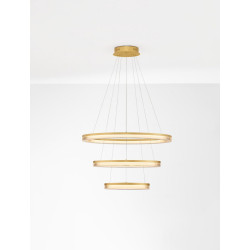LUCES LANTELVO LE45394 LED 3-ring pendant lamp – gold, 90W