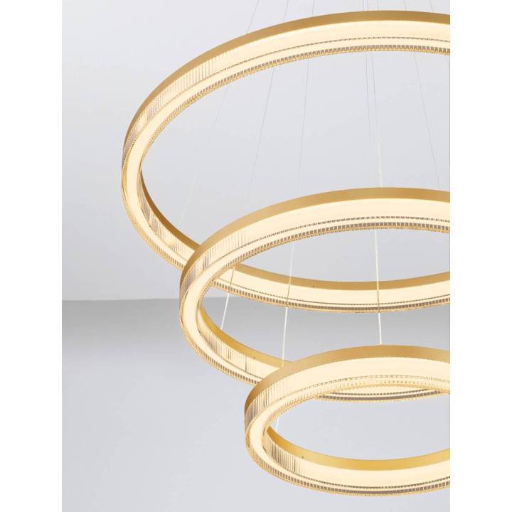 LUCES LANTELVO LE45394 lampa wisząca LED 3-ring &ndash; złota, 90W