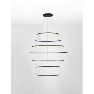 LUCES RESCARO LE45447 lampa wisząca LED czarna 7 okręg&oacute;w