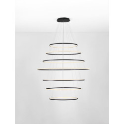 LUCES RESCARO LE45447 lampa wisząca LED czarna 7 okręgów