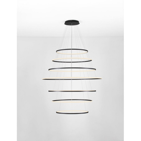 LUCES RESCARO LE45447 LED pendant lamp black 7 circles LUCES RESCARO LE45447 LED pendant lamp black 7 circles