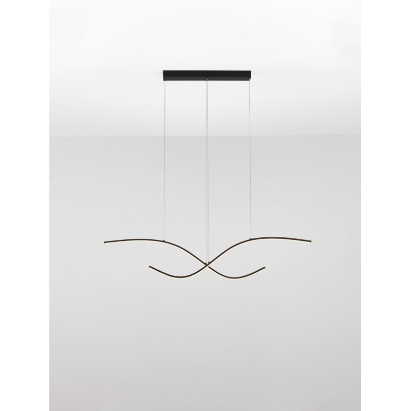LUCES CIRVELA LE45485 LED pendant lamp black – 2 waves, 27W