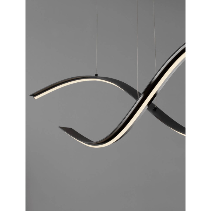 LUCES CIRVELA LE45485 LED pendant lamp black &ndash; 2 waves, 27W