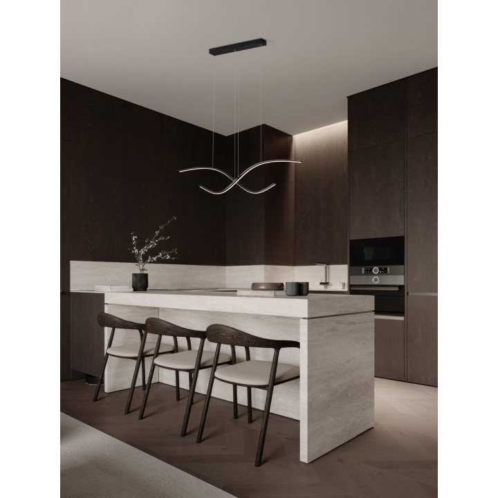 LUCES CIRVELA LE45485 lampa wisząca LED czarna &ndash; 2 fale, 27W