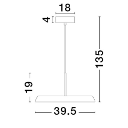 LUCES FOVENTO LE45440/3 lampa wisząca okrągła LED 27W