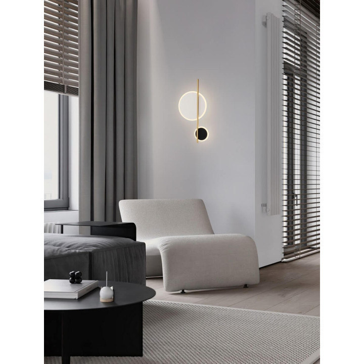 LUCES DILVERO LE45489 LED wall lamp 12W black and gold