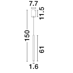 LUCES NOVENCIO LE45461/2 LED hanging lamp 3000K tube